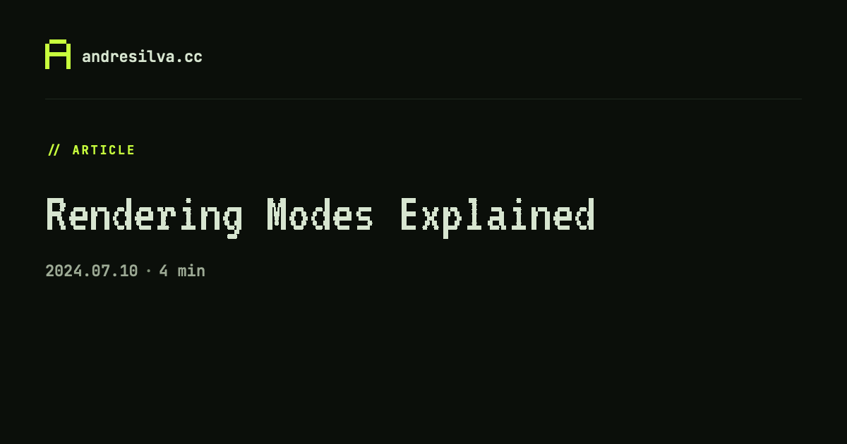 Rendering Modes Explained · André Silva